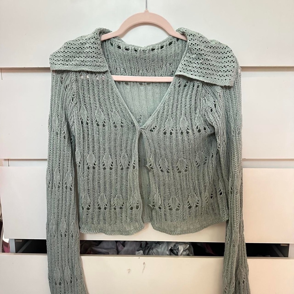 fairycore cute knit button cardigan with collar